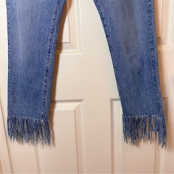 3x1 Womens Fringe Jeans “Stella” Straight Leg Frayed Fringe Button fly Size 25 - Picture 7 of 13